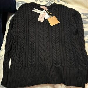 NWT Philosophy Black Cable Knit Sweater - Size XS